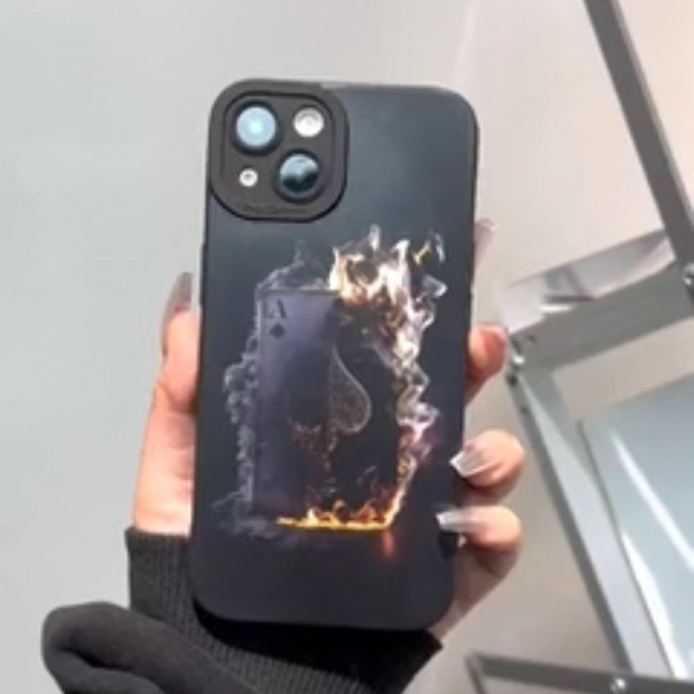 3for$20 NEW iphone 15 pro max case ace spades burning
